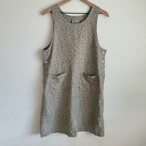 VTG Directives Women's Medium Green Floral Dress Midi Cottage Prairie 90 Boho